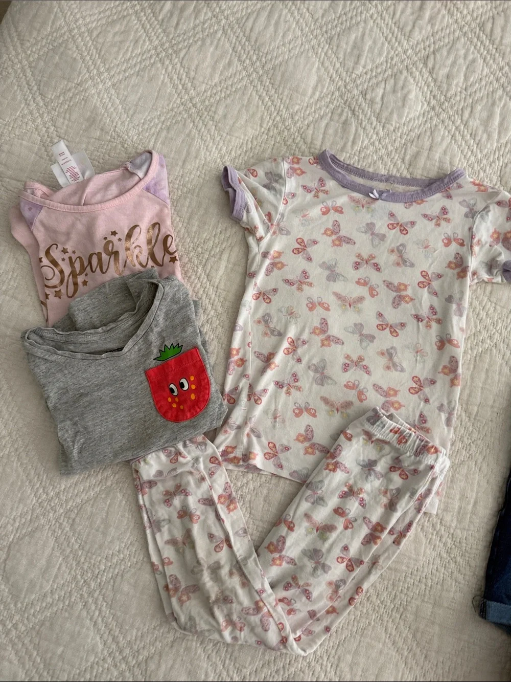 Bluey outfit with sandals girl 3T Denim Shorts and Too Set 6 pc sandals 8/9T